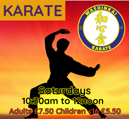 people in karate uniform known as doji, kneeling on the floor in a row.